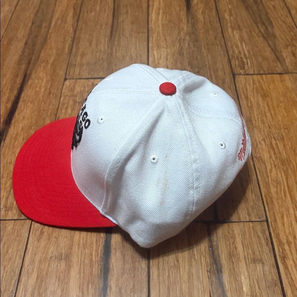 Chicago Bulls Mitchell & Ness Snapback Hat Cap White 90’s Jordan Pippen Rodman - Picture 2 of 8